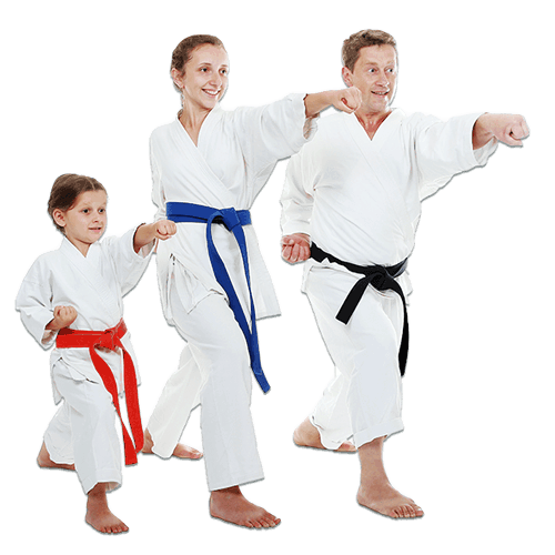 Martial Arts Lessons for Families in Seattle WA - Man and Daughters Family Punching Together